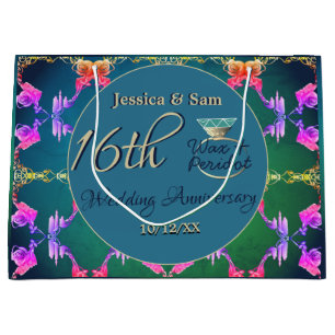 16th Wedding Wax, Statice Flower Gift Bag