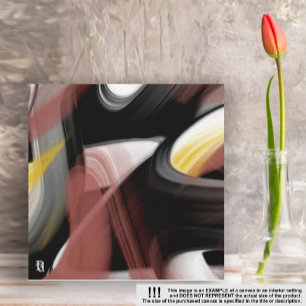 16x16" Trend Abstract Art Black White Powdery Canvas Print