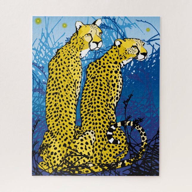 16x20 Cheetah Pair Puzzle for Colorblind People (Vertical)