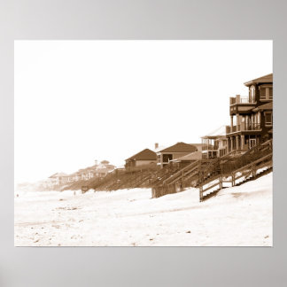 16x20 Sephia Print Of Florida Beach