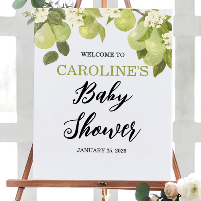 16x20" Sweet Little Pear Welcome Baby Shower Poster (Creator Uploaded)