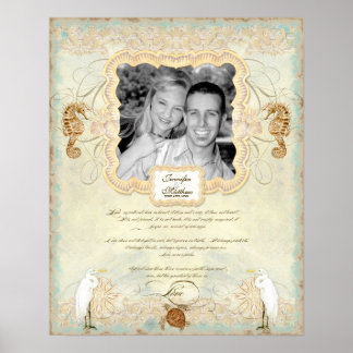 16x20 Wedding Photograph Love Chap Beach Seashore Poster