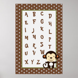 16x24 Nursery Art ABC Chart Jungle Play