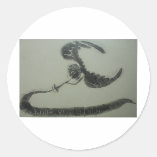 1700s Angel Of Death American Grave Rubbing Design Classic Round Sticker