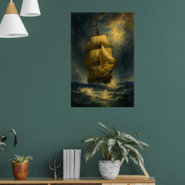1700s British Navy Ship | Historic Maritime  Poster (Living Room 1)