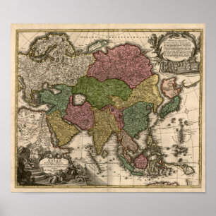 1700's Map of Asia Poster