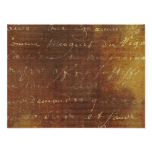 1700s Vintage French Grunge Script Parchment Paper Photo Print