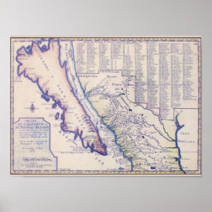 1705 California and New Mexico poster/print Poster
