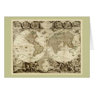 1708 World Map by Jean Baptiste Nolin