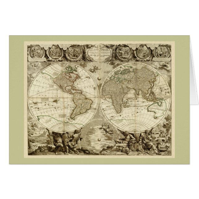 1708 World Map by Jean Baptiste Nolin (Front Horizontal)