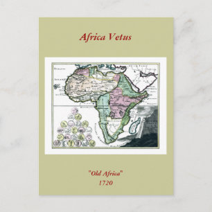 1720 Africa Vetus Map Postcard