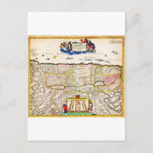 1720 Funck Map of Israel Palestine Holy Land Postcard