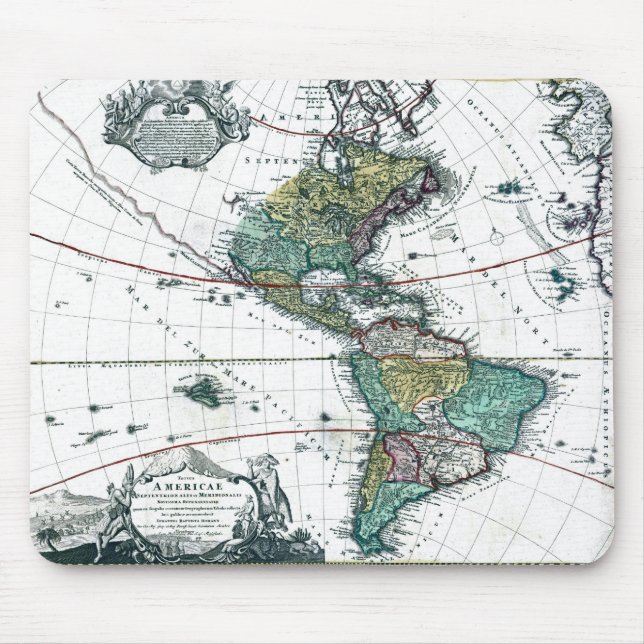 1725 South and North America Map Mouse Pad (Front)