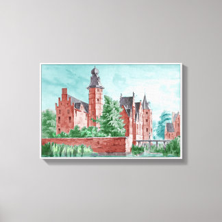 1729 A. de Haen Dutch Kasteel WESTERVELT  Canvas Print