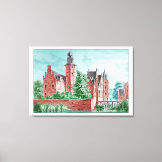 1729 A. de Haen Dutch Kasteel WESTERVELT  Canvas Print