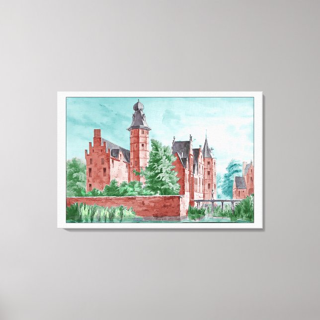 1729 A. de Haen Dutch Kasteel WESTERVELT  Canvas Print (Front)