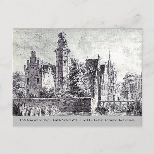 1729 A. de Haen Dutch Kasteel WESTERVELT Postcard (Front)
