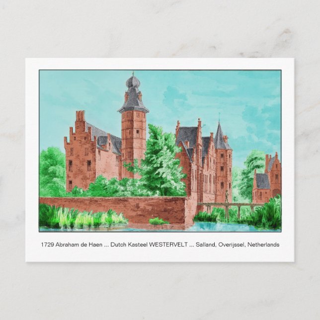 1729 A. de Haen Dutch Kasteel WESTERVELT... Postcard (Front)