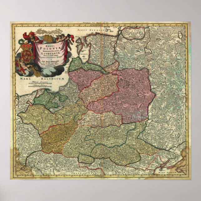 1739 Map of Poland Poster (Front)
