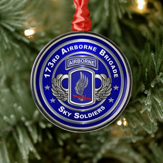 173rd Airborne Brigade Christmas Metal Tree Decoration (Tree)