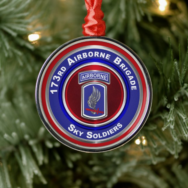 173rd Airborne Brigade Christmas Metal Tree Decoration (Tree)