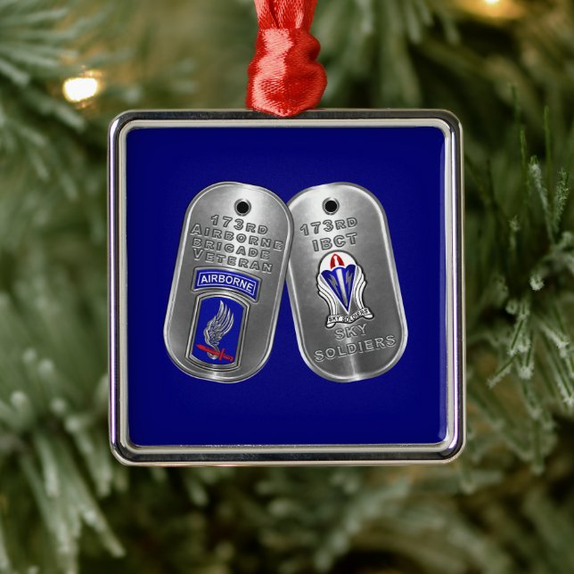 173rd Airborne Brigade  Christmas Metal Tree Decoration (Tree)