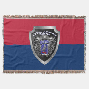 173rd Airborne Brigade Customised Shield Design Throw Blanket