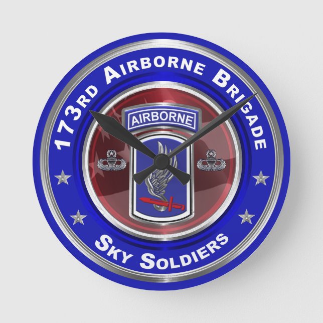 173rd Airborne Brigade Sky Soldiers Round Clock (Front)