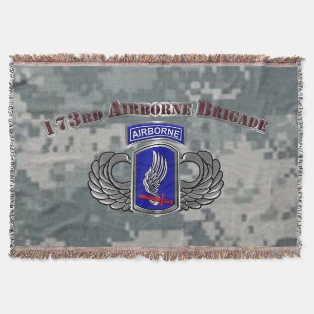 173rd Airborne Brigade  Throw Blanket (Front)