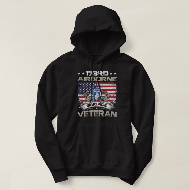 173rd Airborne Brigade Veteran Flag US Airborne Pa Hoodie (Design Front)