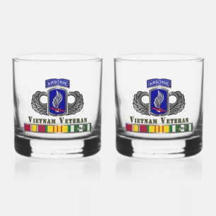 173rd Airborne Brigade Vietnam Veteran Whiskey Glass