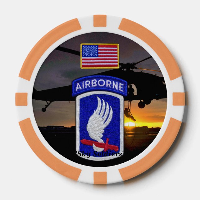 173rd airborne sky soldiers veterans vets poker chips (Front)