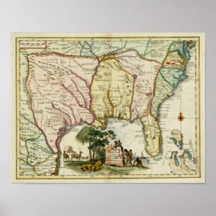 1740 Florida Map Poster