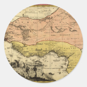 1743 West Africa Map Classic Round Sticker