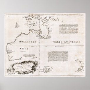 1744 Australia Map Poster