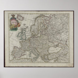 1745 Russian Academy Map of Europe Poster