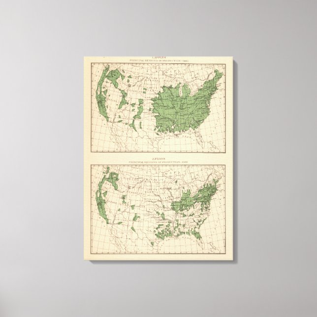 174 Apples, pears, principal regions Canvas Print (Front)