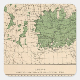 174 Apples, pears, principal regions Square Sticker