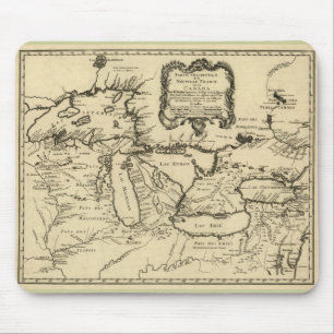1755 Great Lakes and New France / Canada Map Mouse Pad