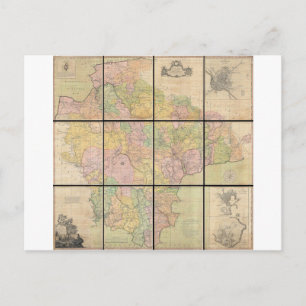 1765 Map of Devonshire by Benjamin Donn Postcard