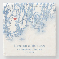 1774 Inn Wedding Favour Phippsburg Maine Map