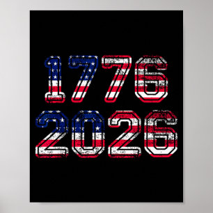 1776-2026 250th Birthday American Flag Eagle Shirt Poster