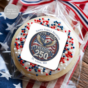 1776-2026 Freedom 250 Anniversary Party Labels