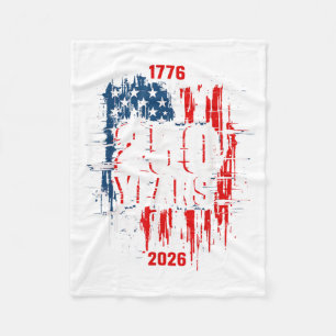 1776-2026 Patriotic American nge Flag 250 Years Fleece Blanket