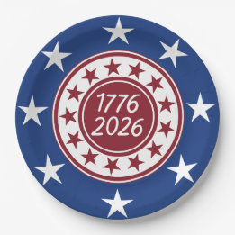 1776-2026 Patriotic Party Themed Paper Plate