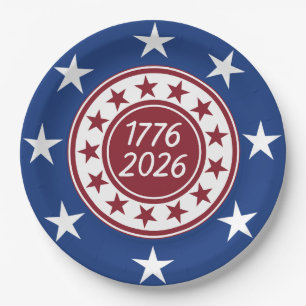 1776-2026 Patriotic Party Themed  Paper Plate