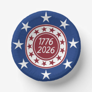 1776-2026 Patriotic Party Themed Paper  Plate