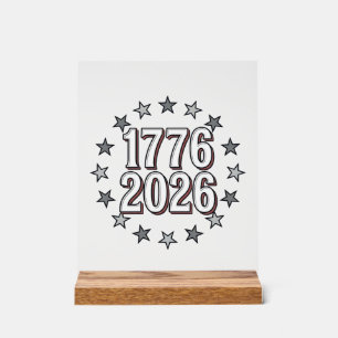 1776 2026 Patriotic Stars Vintage Vector Design_1 Acrylic Sign