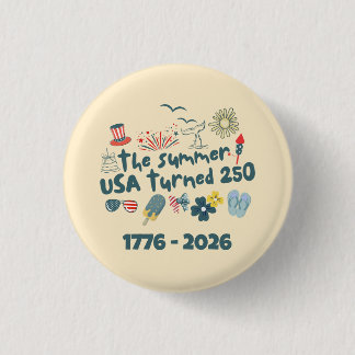 1776 - 2026 Retro 250th Anniversary 4th Of July 3 Cm Round Badge