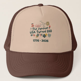 1776 - 2026 Retro 250th Anniversary 4th Of July Trucker Hat